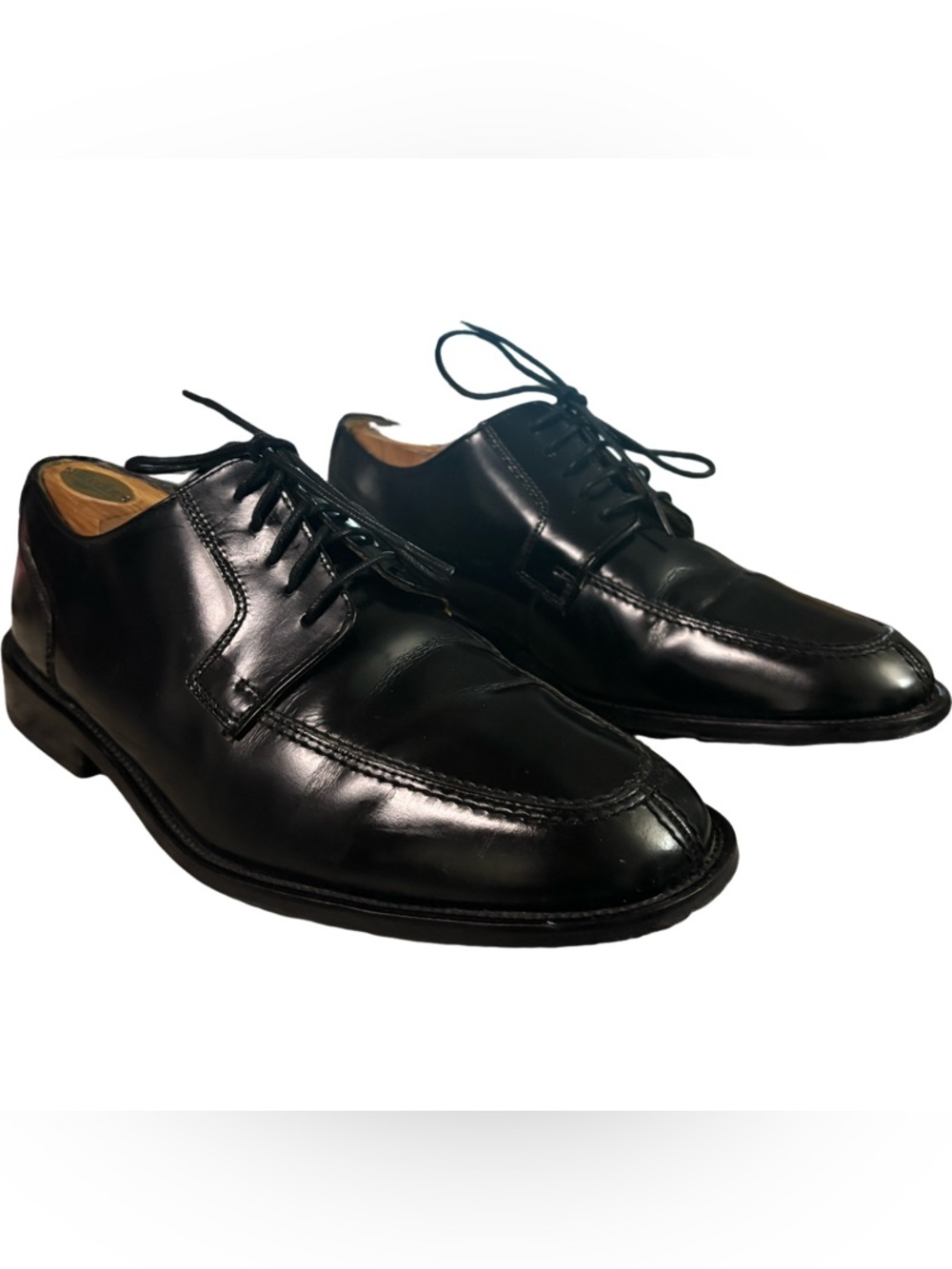Pronto Uomo Black Norwegian Front Oxfords, Split Toe Size 10.5 M